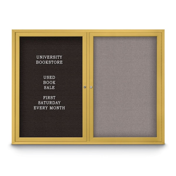 United Visual Products Corkboard, 18"x24", Pearl/Bronze UV401PLUS-BRONZE-PEARL - main